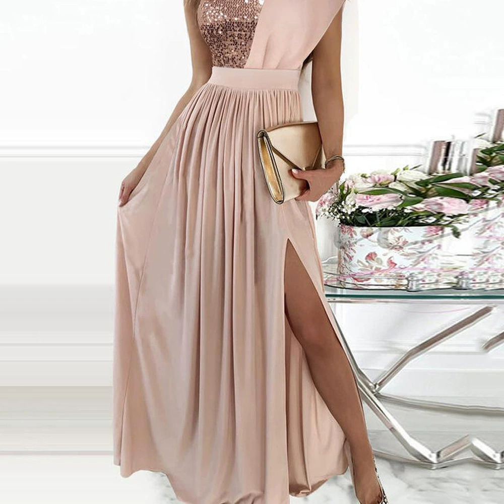 ZARA Summer Fashion Elegant Sleeveless Sequin Patchwork Dress